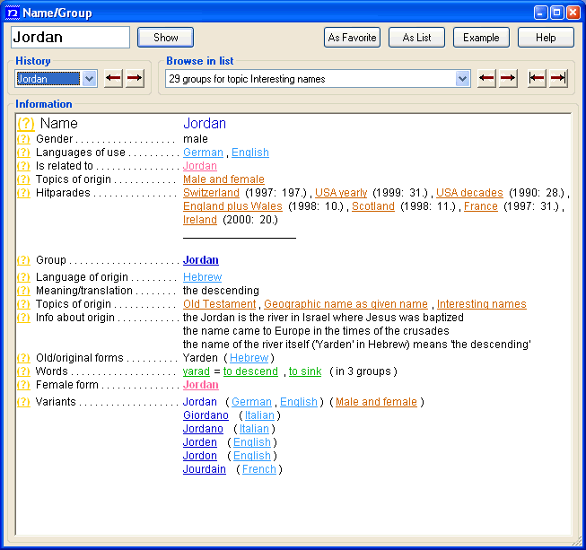 Information About Names