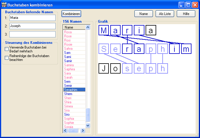 Buchstaben kombinieren