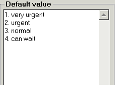 List field dialog box
