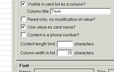 Task list column smaller